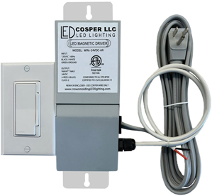  LED Lighting Magnetic Transformer With Power Cords and Dimmer Kit